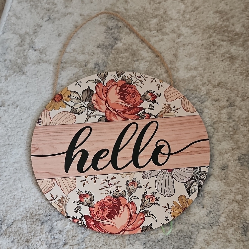 Floral Hello Wall Hanging